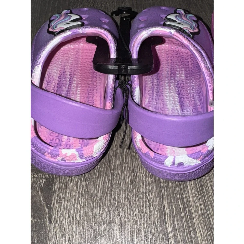 Butterfly & Unicorn Toddler Sz 7 Clogs New Lot of 2 Purple And Pink Adorable Set